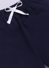 Baby Boys Casual T-shirt Shorts  (WHITE DARK BLUE)