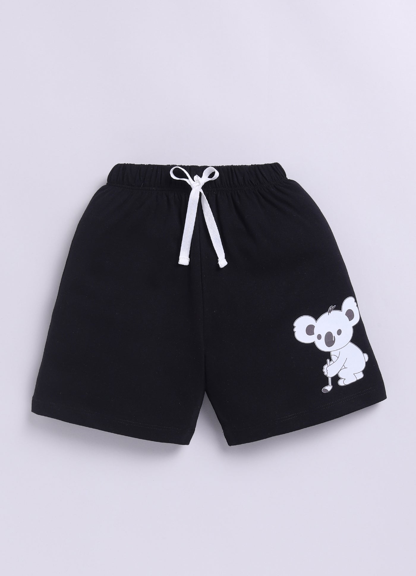 Baby Boys Casual T-shirt Shorts  (WHITE BLACK)