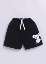 Baby Boys Casual T-shirt Shorts  (WHITE BLACK)