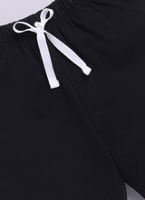 Baby Boys Casual T-shirt Shorts  (WHITE BLACK)