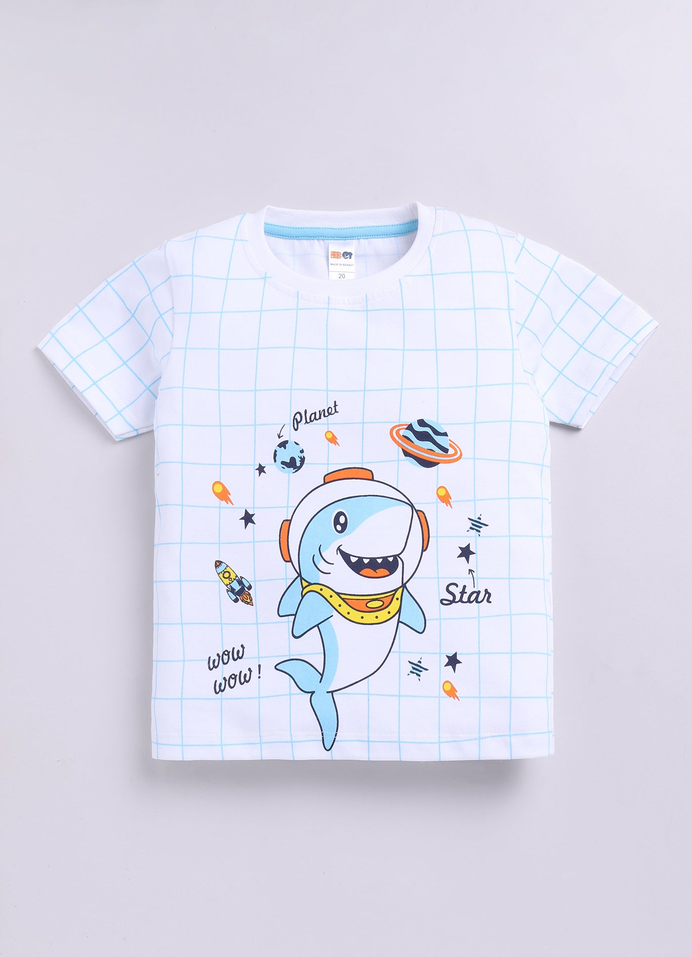 Baby Boys Casual T-shirt Shorts  (WHITE SKY)