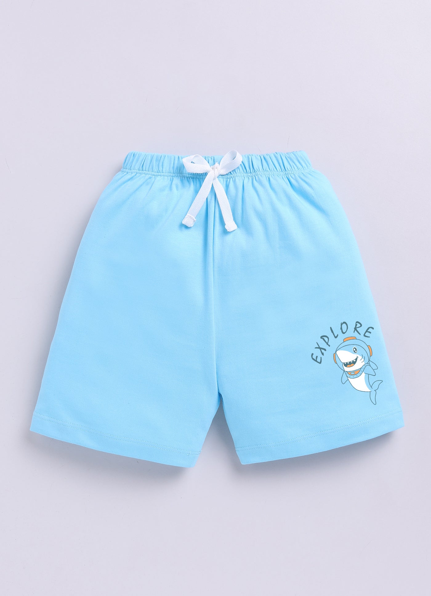 Baby Boys Casual T-shirt Shorts  (WHITE SKY)