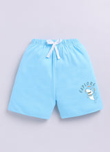 Baby Boys Casual T-shirt Shorts  (WHITE SKY)