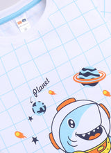 Baby Boys Casual T-shirt Shorts  (WHITE SKY)