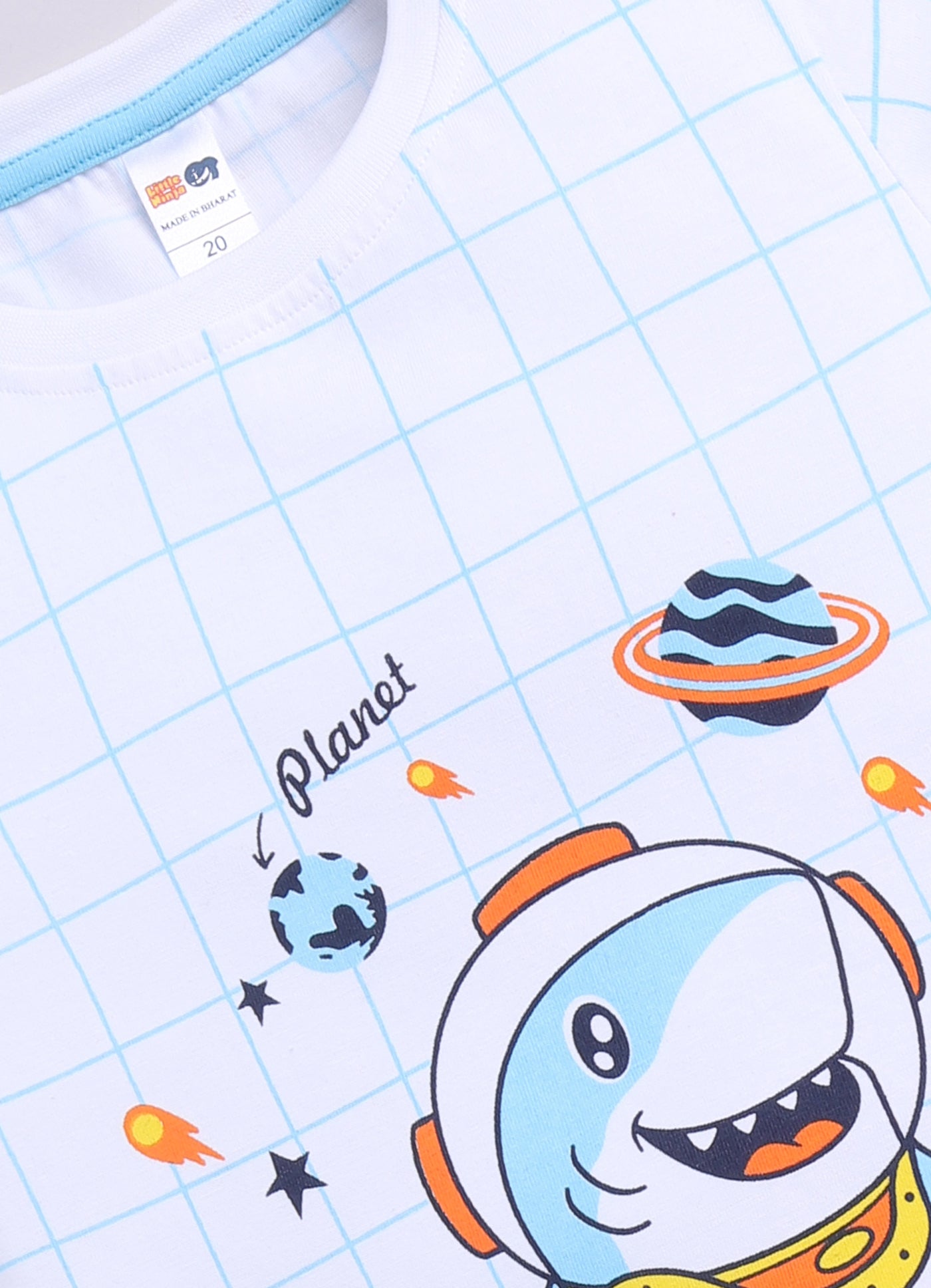 Baby Boys Casual T-shirt Shorts  (WHITE SKY)