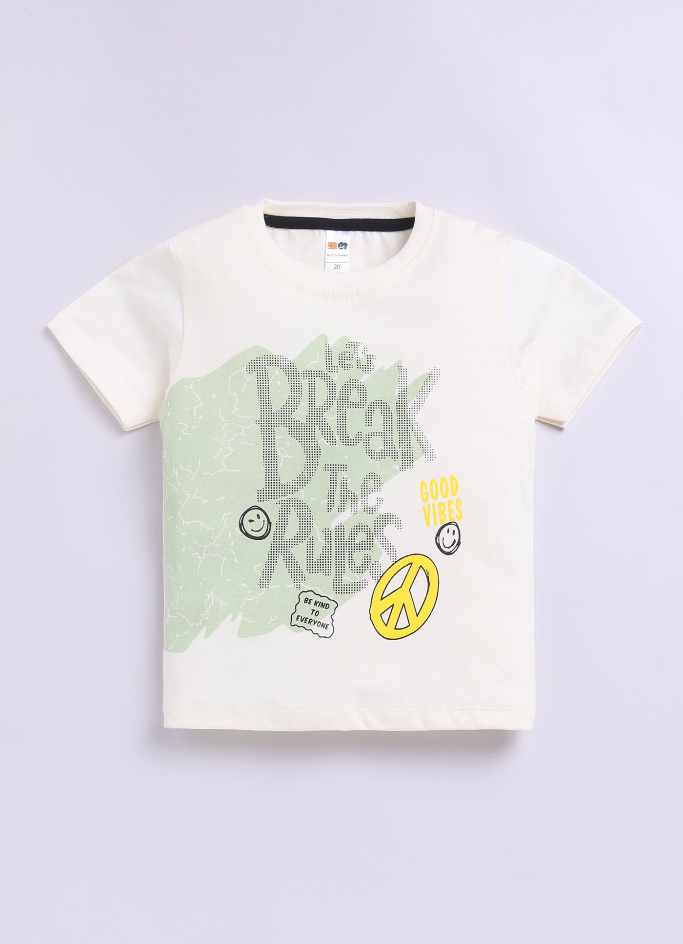 Baby Boys Casual T-shirt Shorts  (CREAM BLACK)