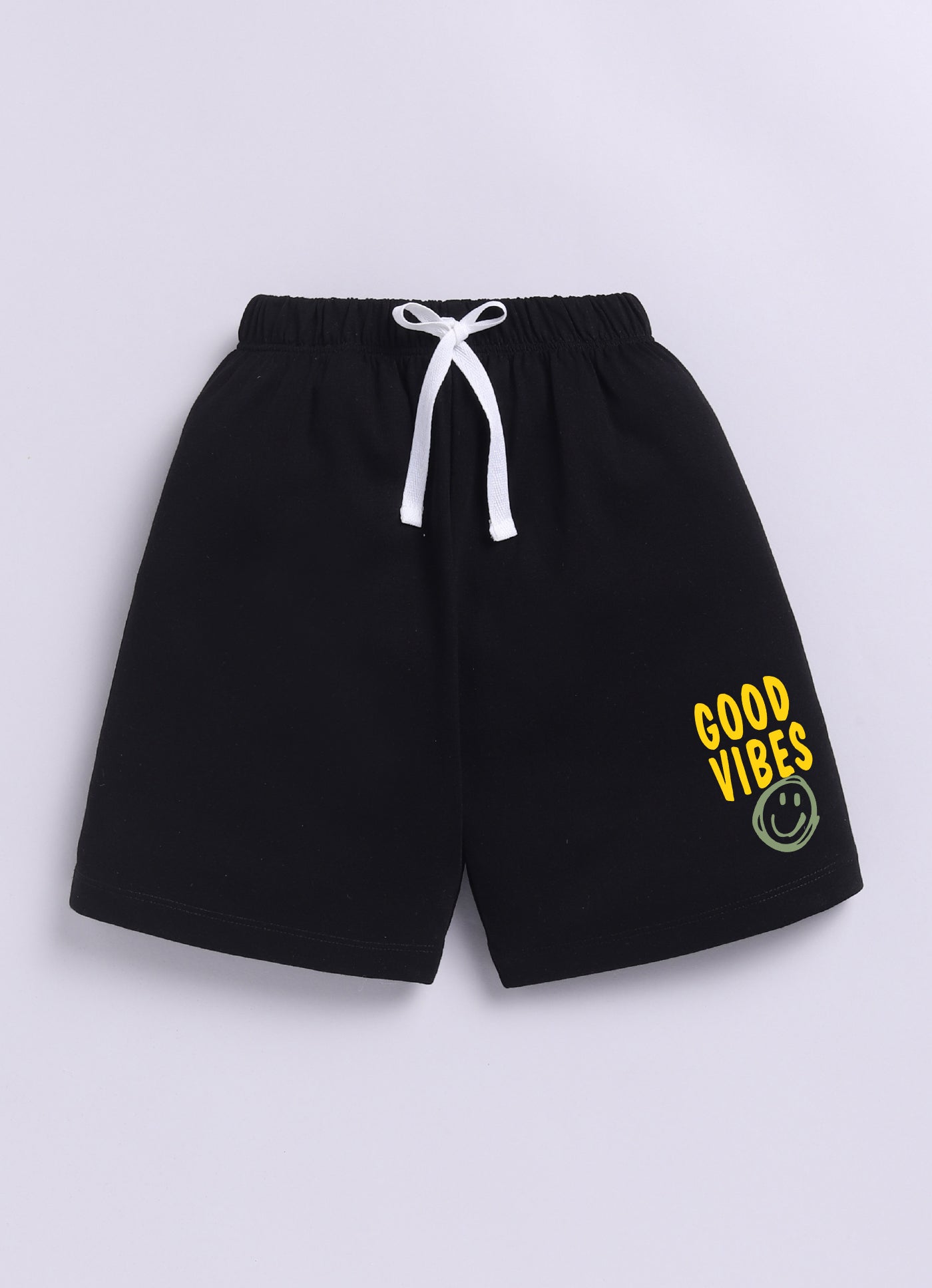 Baby Boys Casual T-shirt Shorts  (CREAM BLACK)