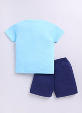 Baby Boys Casual T-shirt Shorts  (BLUE)