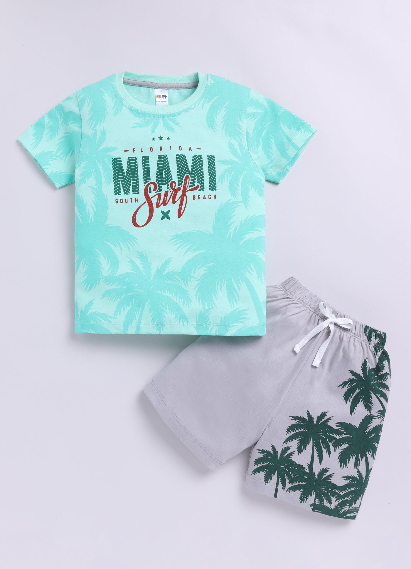 Baby Boys Casual T-shirt Shorts  (GREEN)