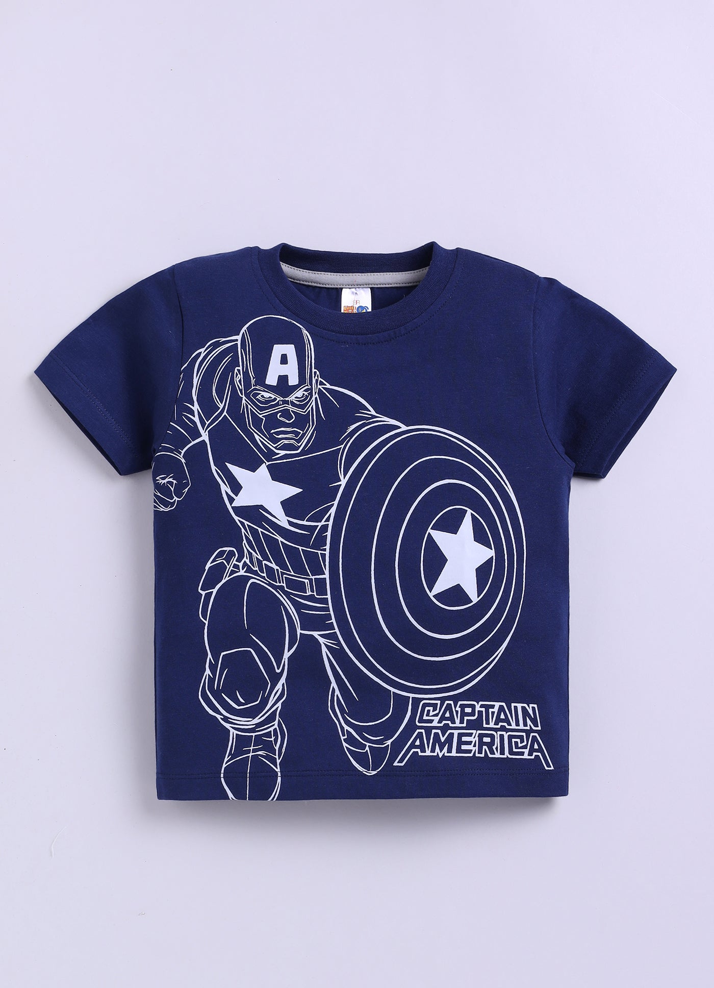 Baby Boys Captain America Casual T-shirt Shorts  (WHITE)