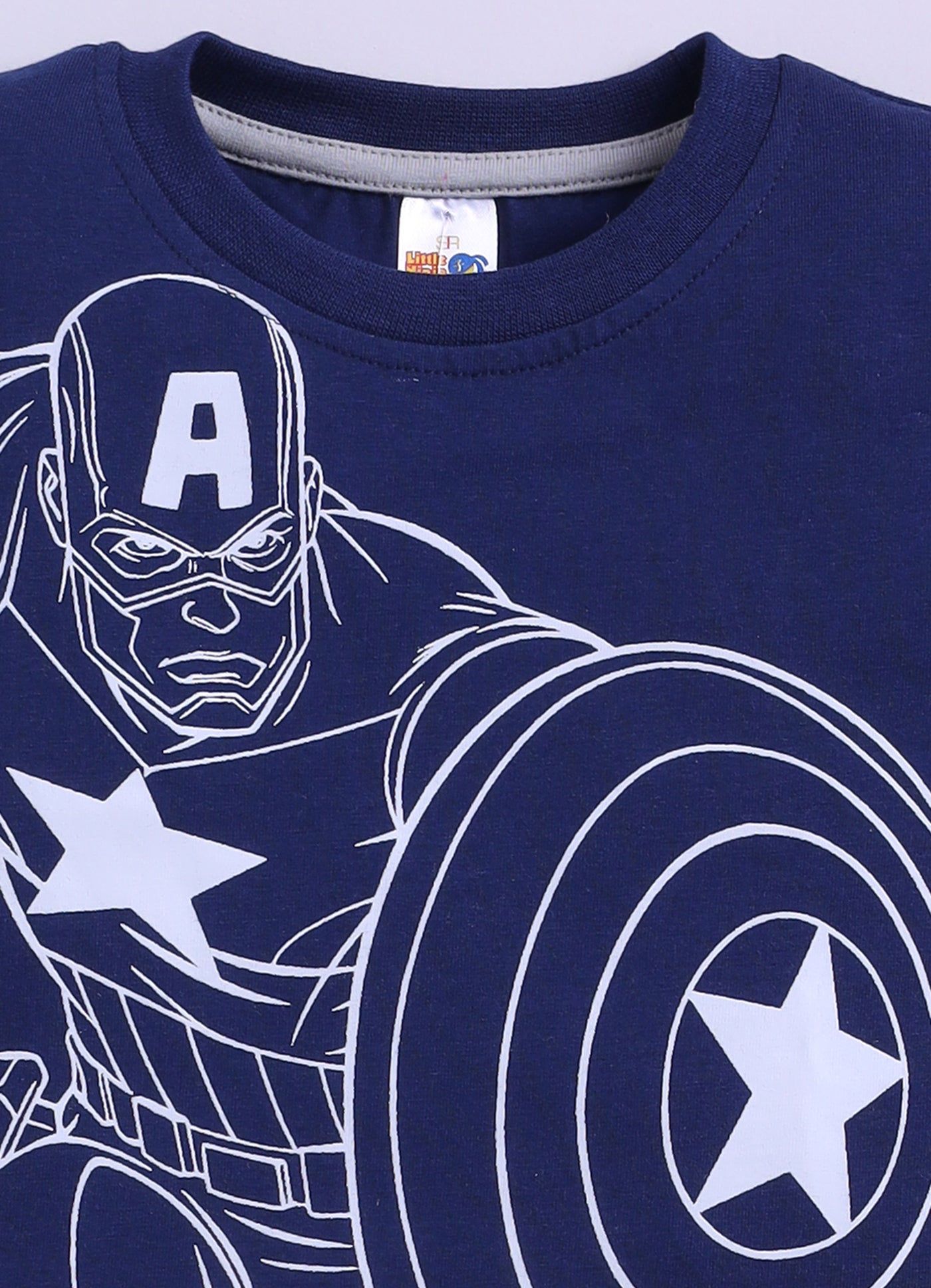 Baby Boys Captain America Casual T-shirt Shorts  (WHITE)