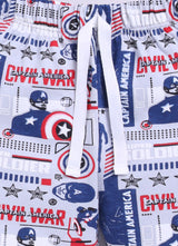 Baby Boys Captain America Casual T-shirt Shorts  (WHITE)