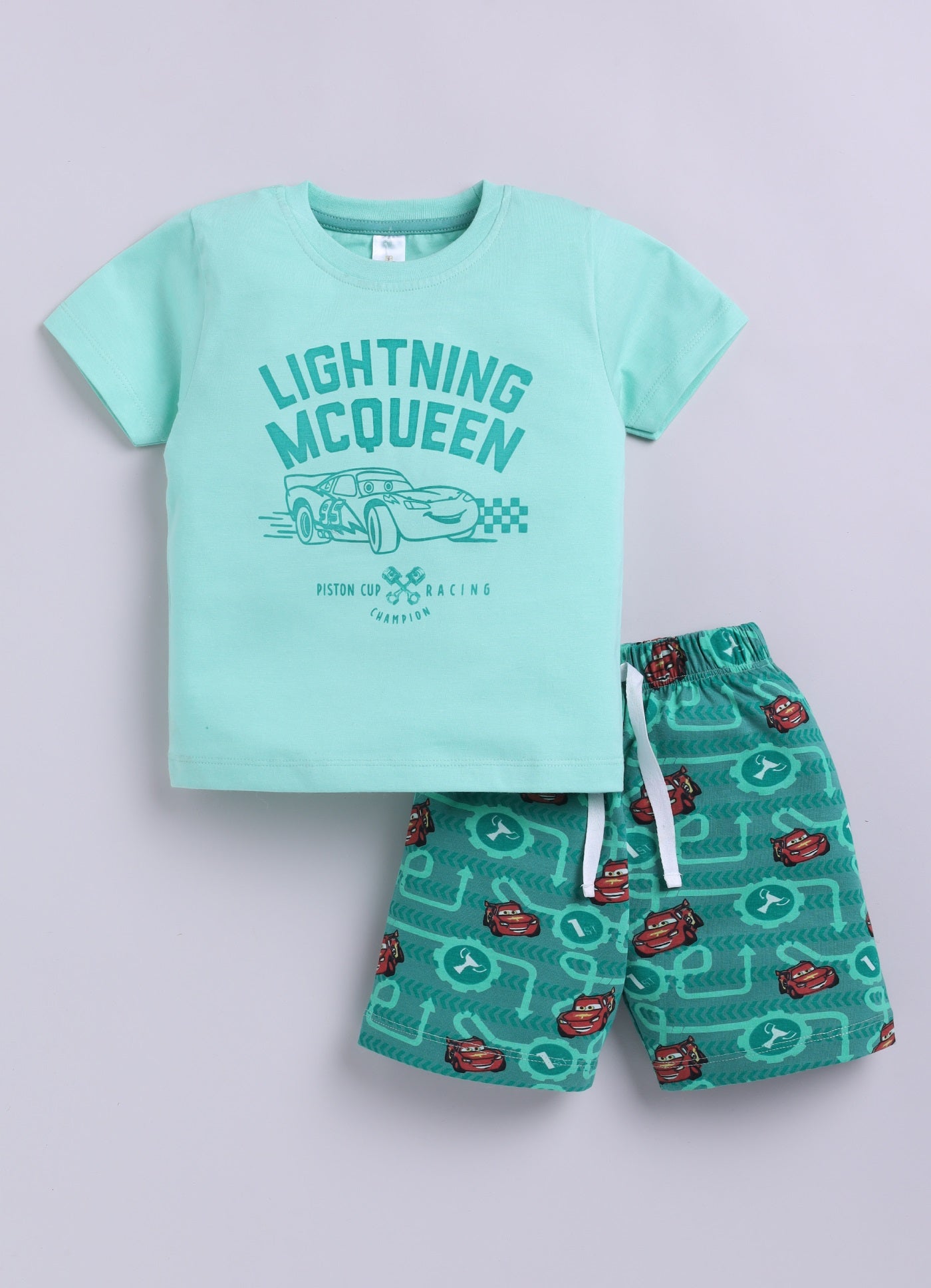 Baby Boys Casual T-shirt Shorts  (SEA GREEN)