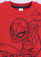 Baby Boys Spiderman Casual T-shirt Shorts  (RED)