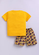 Baby Boys Spiderman Casual T-shirt Shorts  (YELLOW)