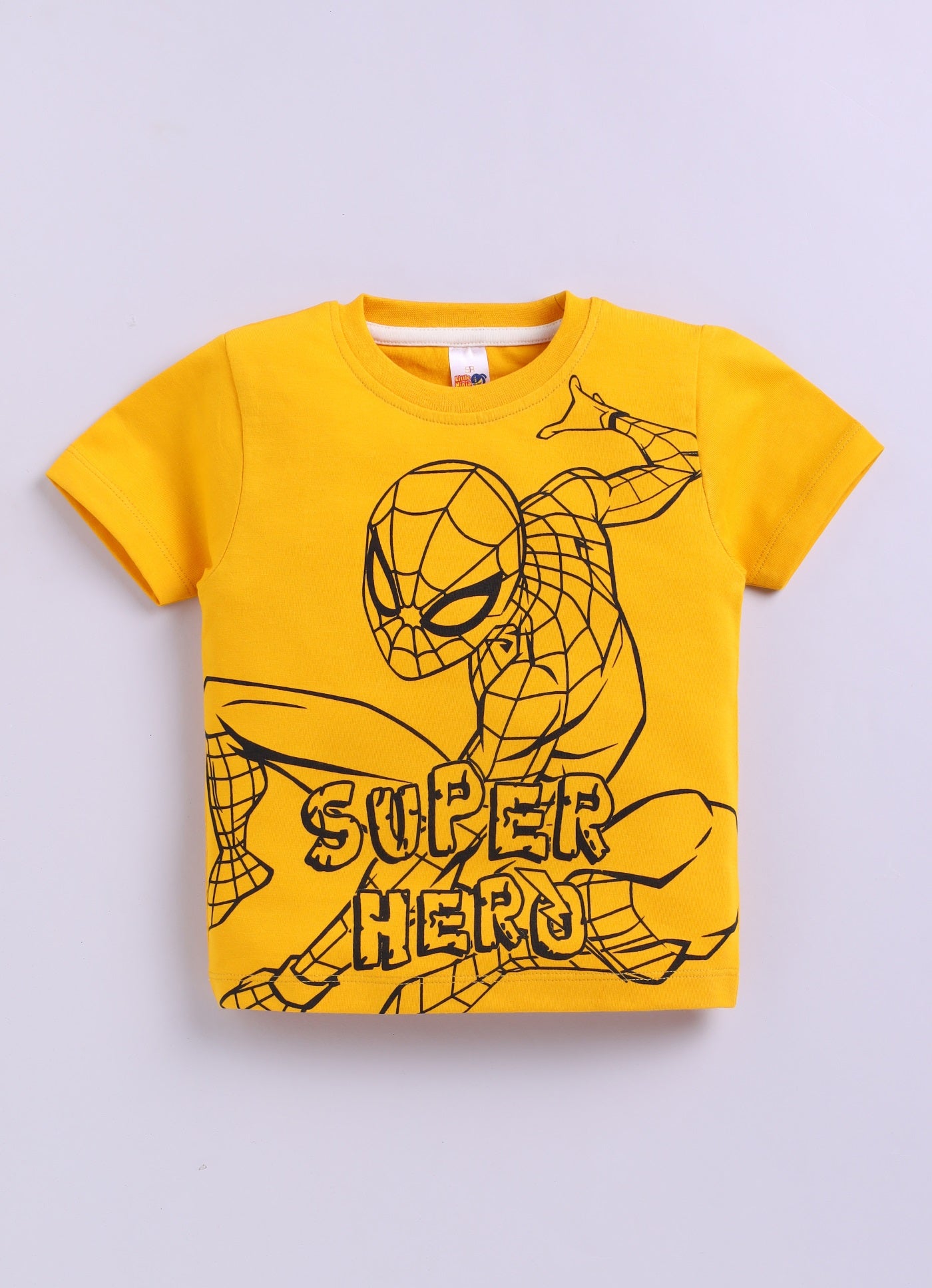 Baby Boys Spiderman Casual T-shirt Shorts  (YELLOW)