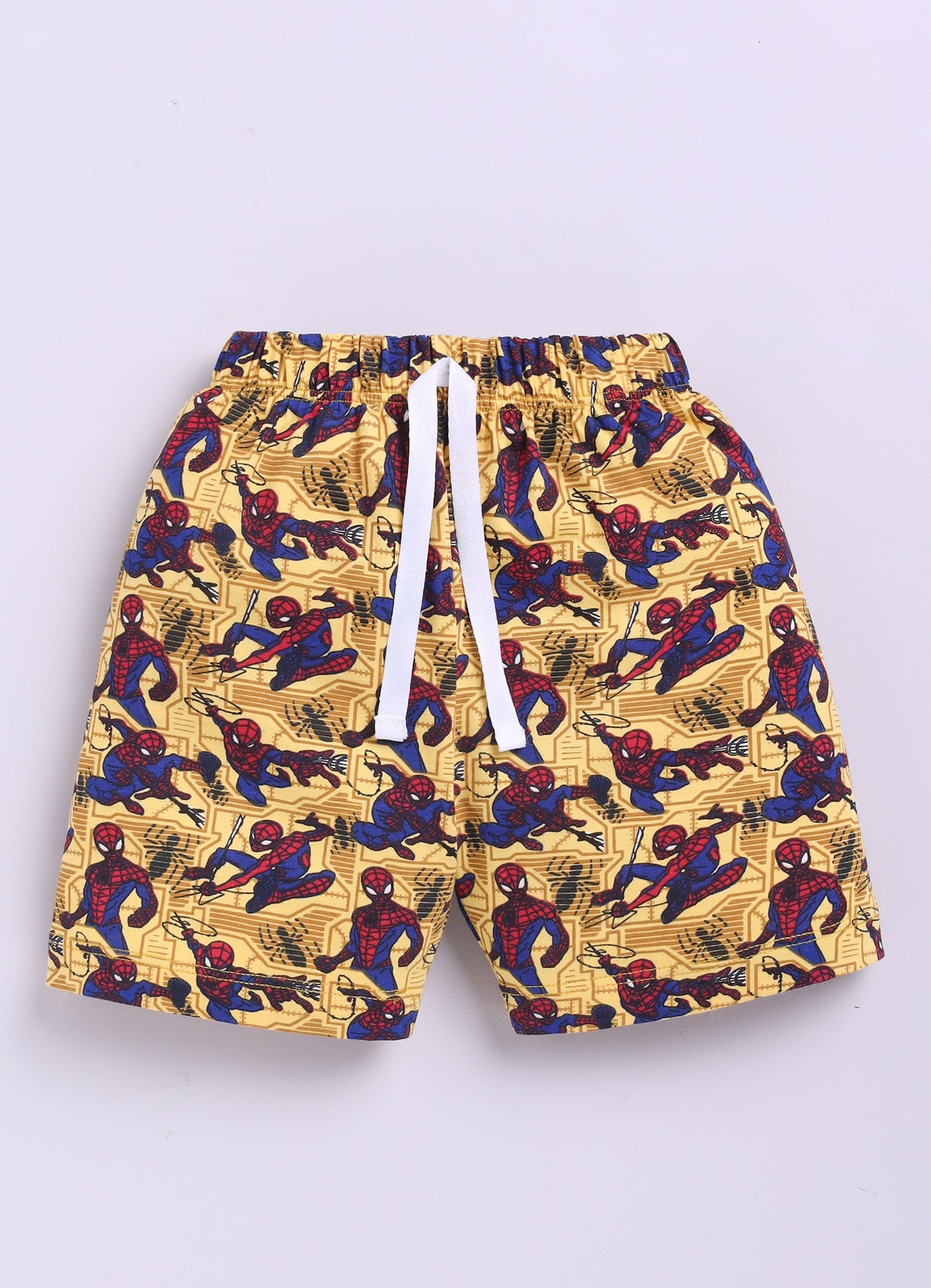 Baby Boys Spiderman Casual T-shirt Shorts  (YELLOW)