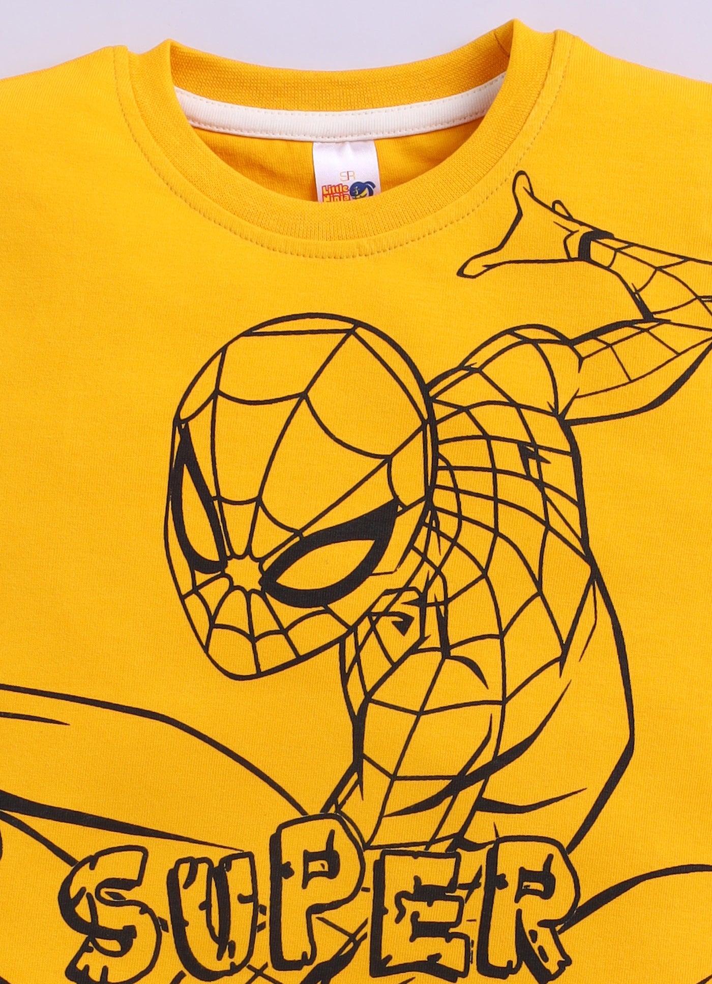 Baby Boys Spiderman Casual T-shirt Shorts  (YELLOW)