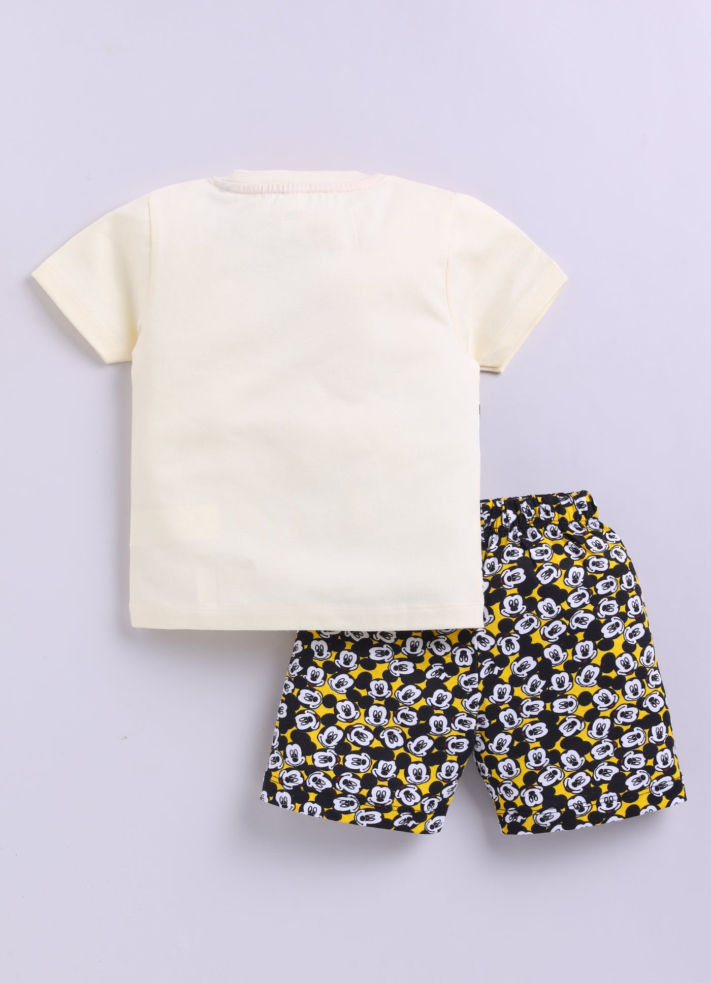 Baby Boys Mickey Casual T-shirt Shorts  (CREAM)