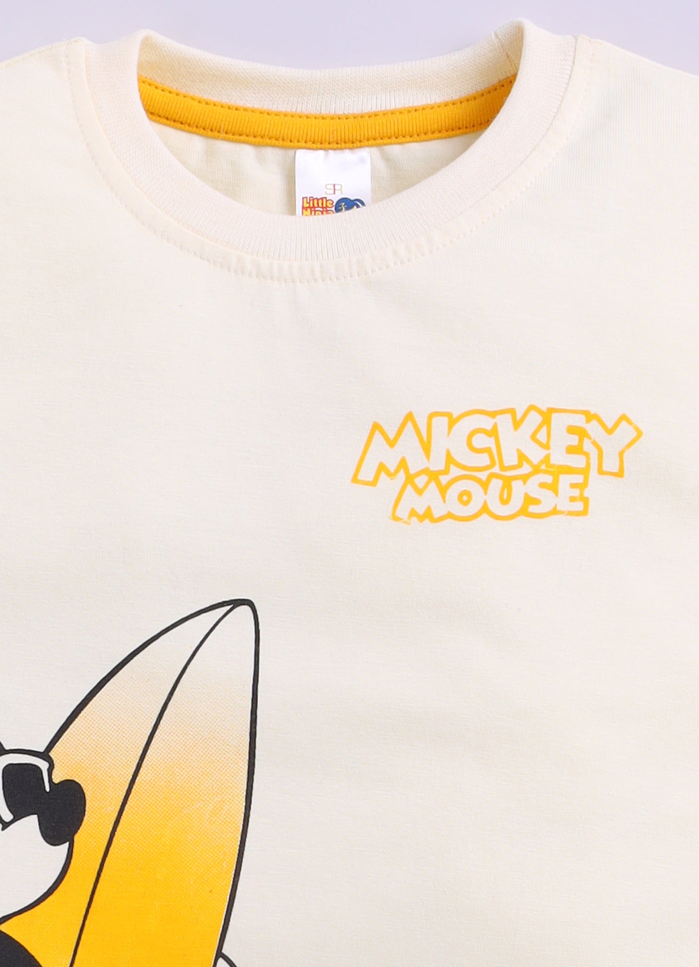 Baby Boys Mickey Casual T-shirt Shorts  (CREAM)