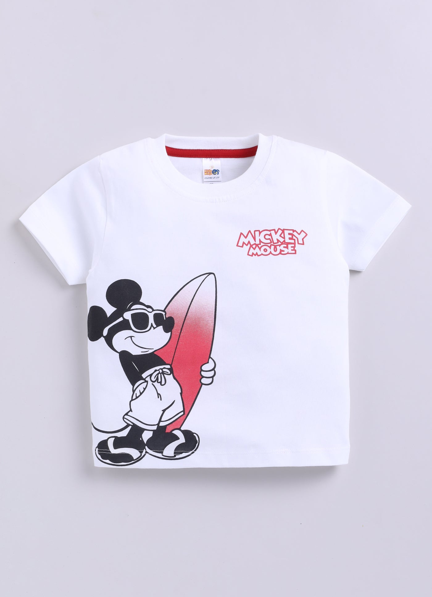 Baby Boys Mickey Casual T-shirt Shorts  (WHITE)