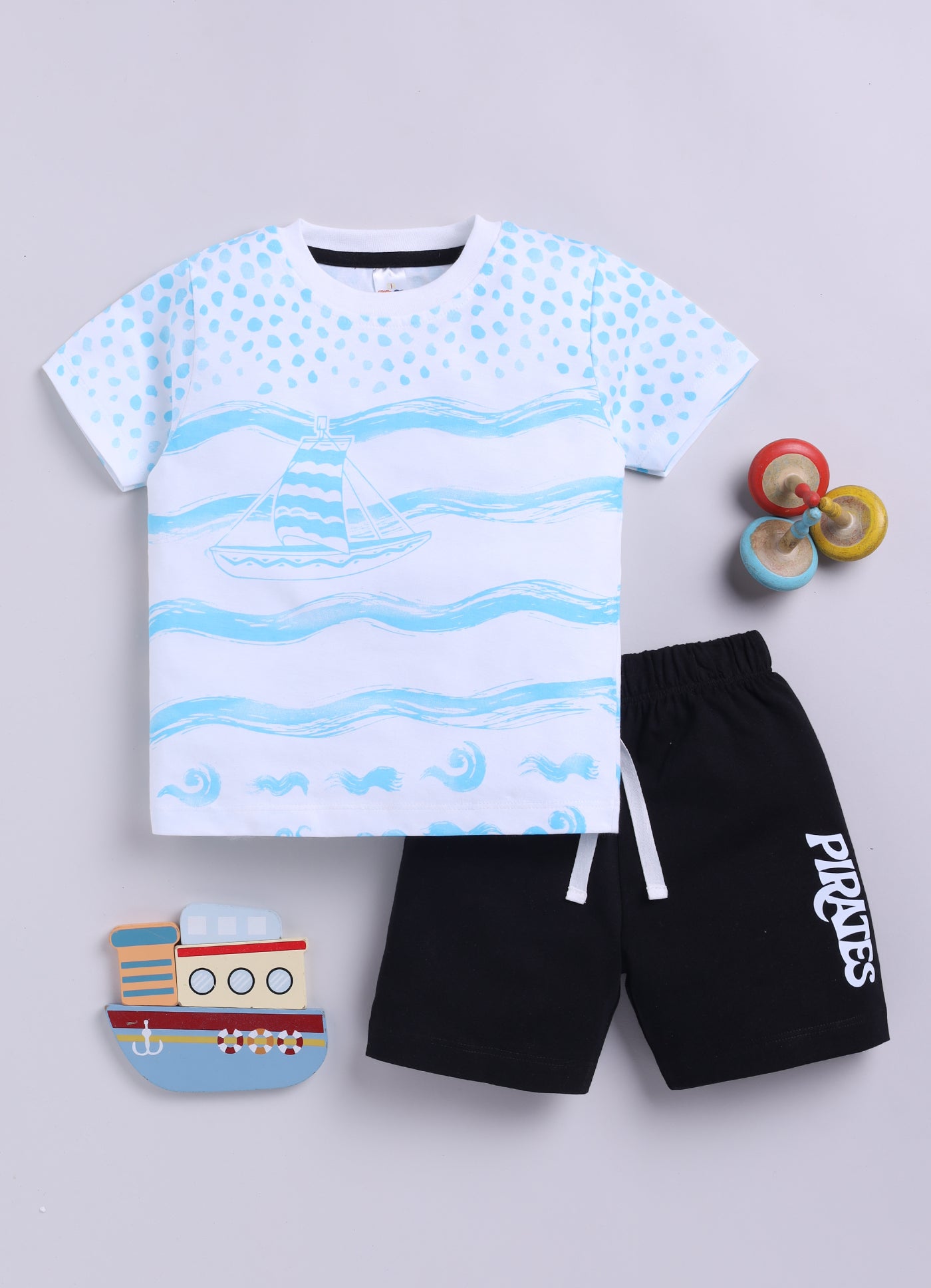 Baby Boys Casual T-shirt Shorts  (MULTI)