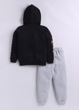 Baby Boys Casual Sweatshirt Track Pants  (BLACK GREY)