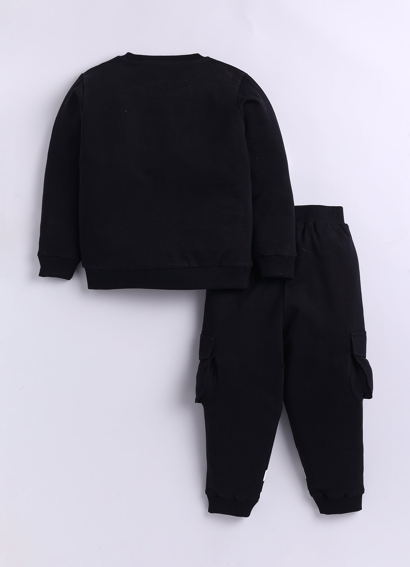 Baby Boys Casual Sweatshirt Track Pants  (Black)