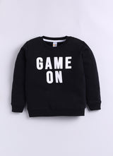 Baby Boys Casual Sweatshirt Track Pants  (Black)