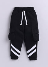 Baby Boys Casual Sweatshirt Track Pants  (Black)