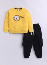 Baby Boys Casual Sweatshirt Track Pants  (YELLOW BLACK)