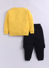 Baby Boys Casual Sweatshirt Track Pants  (YELLOW BLACK)