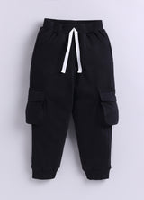 Baby Boys Casual Sweatshirt Track Pants  (BLUE BLACK)