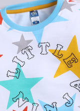 Baby Boys Casual Sweatshirt Track Pants  (WHITE)