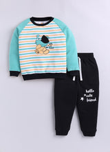 Baby Boys Casual Sweatshirt Track Pants  (SEA GREEN)