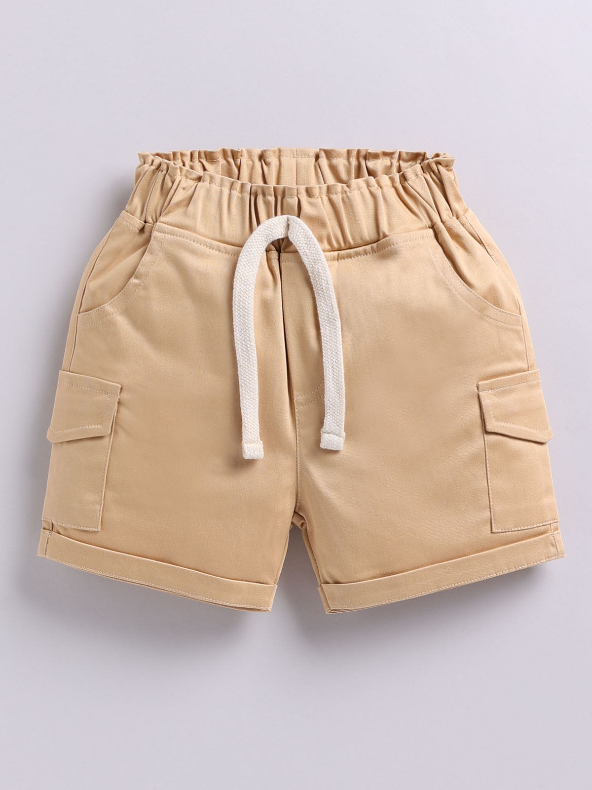 Baby Boys Casual Shirt Shorts  (Blue and Beige)