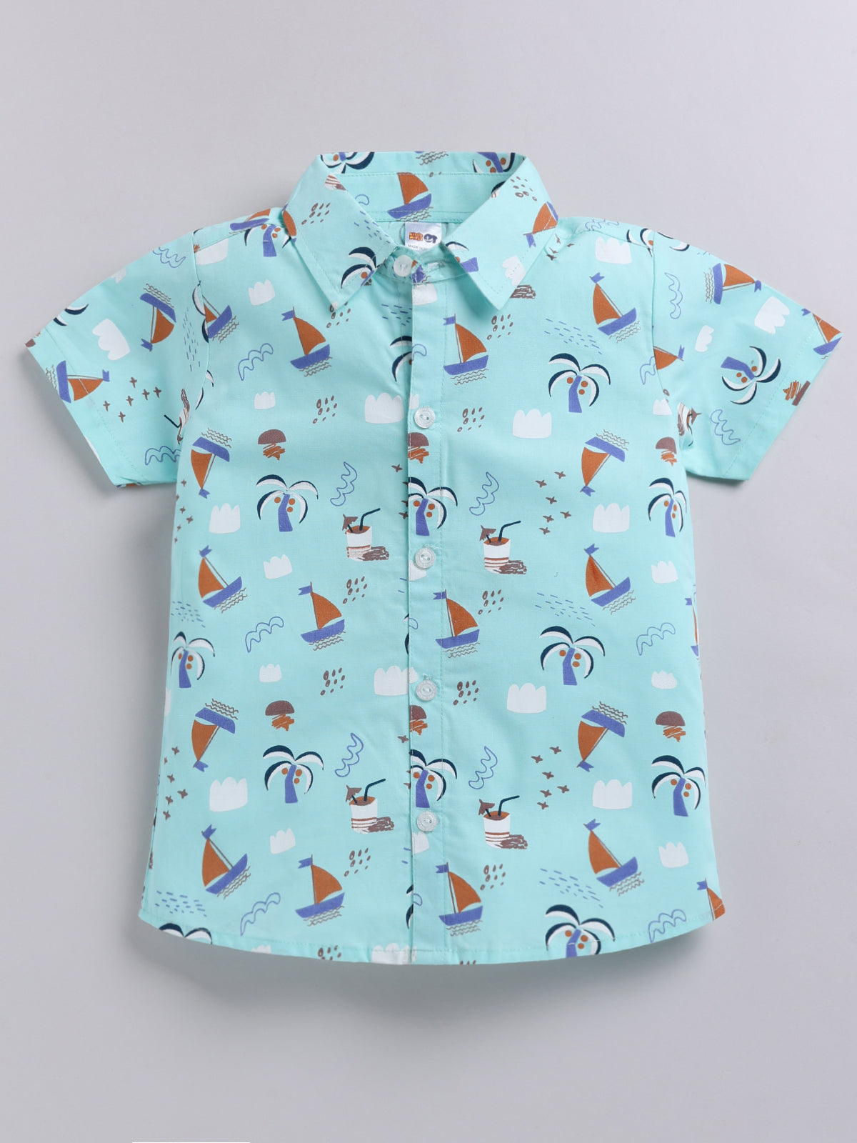 Baby Boys Casual Shirt Shorts  (GREEN BLACK)