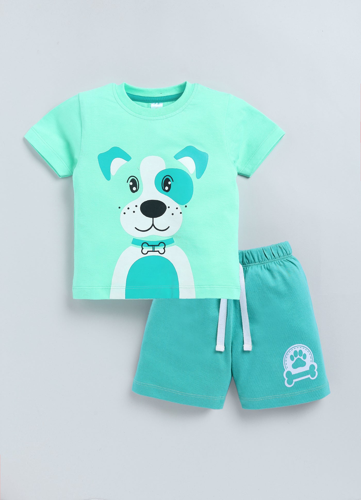 Baby Boys Casual T-shirt Shorts  (SEA GREEN)