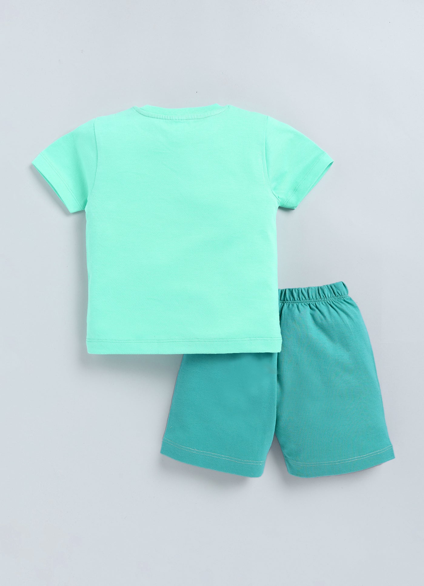 Baby Boys Casual T-shirt Shorts  (SEA GREEN)