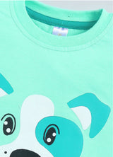 Baby Boys Casual T-shirt Shorts  (SEA GREEN)