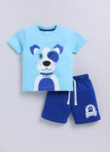 Baby Boys Casual T-shirt Shorts  (SKY)