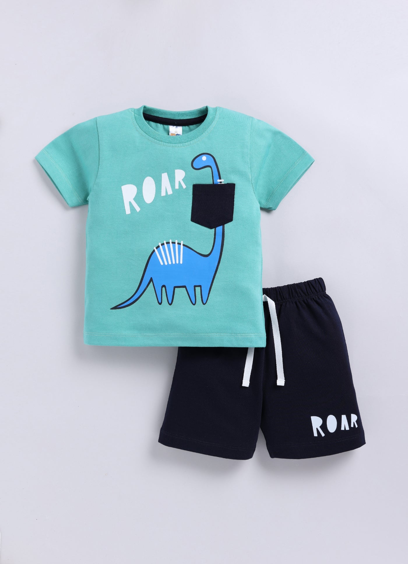 Baby Boys Casual T-shirt Shorts  (SEA GREEN)