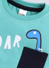Baby Boys Casual T-shirt Shorts  (SEA GREEN)