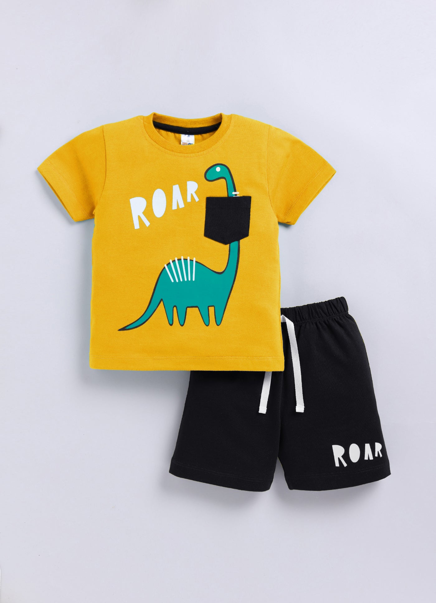 Baby Boys Casual T-shirt Shorts  (YELLOW)