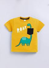 Baby Boys Casual T-shirt Shorts  (YELLOW)