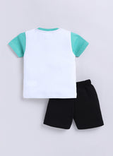 Baby Boys Casual T-shirt Shorts  (SEA GREEN)