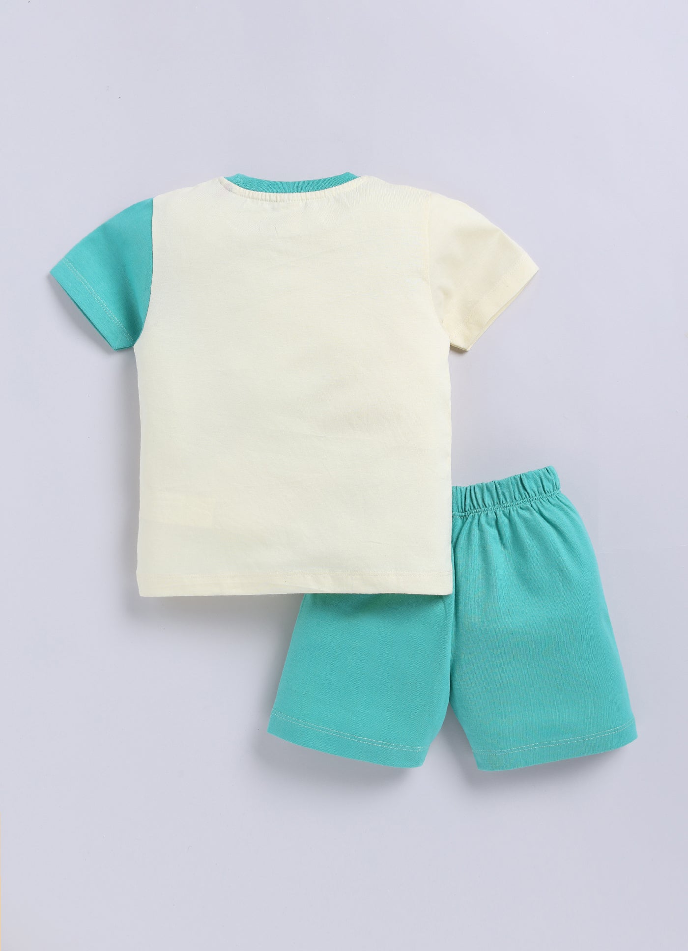 Baby Boys Casual T-shirt Shorts  (SEA GREEN)
