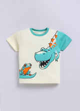 Baby Boys Casual T-shirt Shorts  (SEA GREEN)