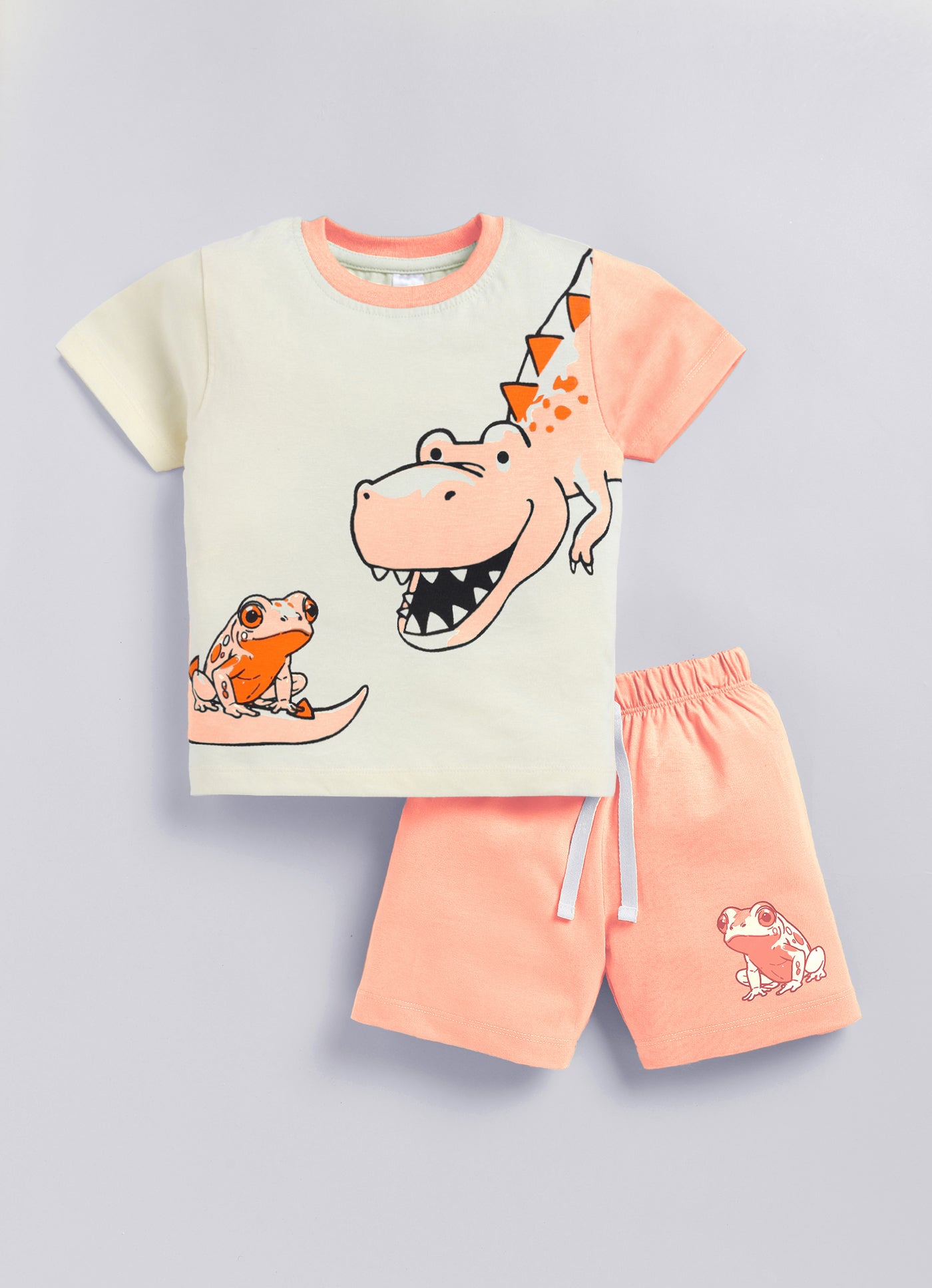 Baby Boys Casual T-shirt Shorts  (PEACH)