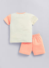 Baby Boys Casual T-shirt Shorts  (PEACH)